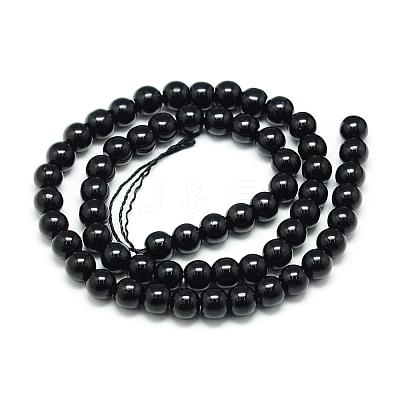 Natural Black Tourmaline Beads Strands G-S150-30-6mm-1
