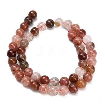 Natural Red Rutilated Quartz Beads Strands G-G300-A02-8mm-1