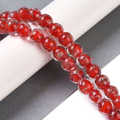 Handmade Gold Sand Lampwork Beads LAMP-Z009-01B-1