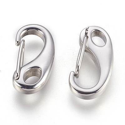 Non-Tarnish 304 Stainless Steel Push Gate Snap Keychain Clasp Findings STAS-F175-13P-A-26mm-1
