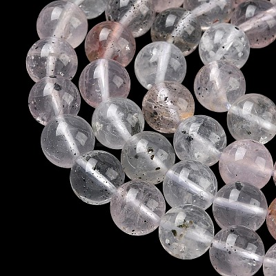 Natural Mica Quartz(Quartz with Mica Inclusions) Round Beads Strands G-C270-B03-8mm-1