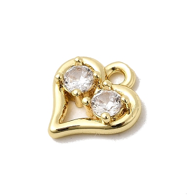 Brass Micro Pave Cubic Zirconia Pendants KK-L258-11G-03-1