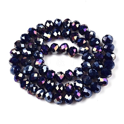 Electroplate Glass Beads Strands EGLA-A044-P8mm-B07-1