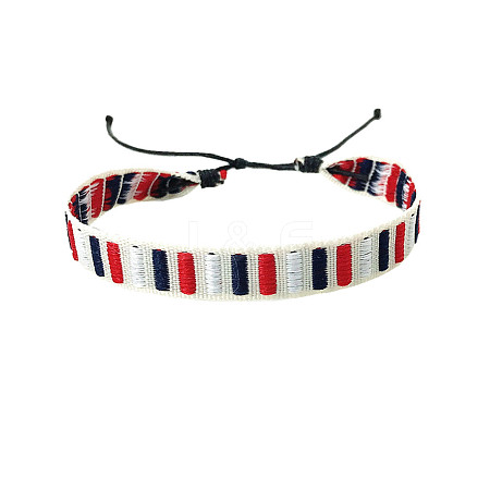 Bohemia Polyester Braided Flat Cord Bracelet PW-WG7A68A-07-1