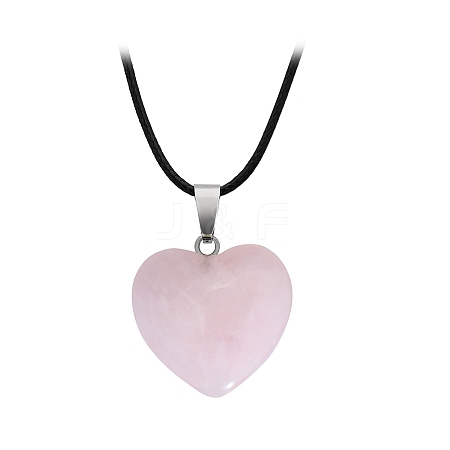 Natural Rose Quartz Charms HEAR-PW0001-057-08-1