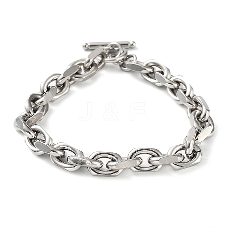 Non-Tarnish 304 Stainless Steel Cable Chains Bracelets for Men & Women BJEW-D031-03P-1