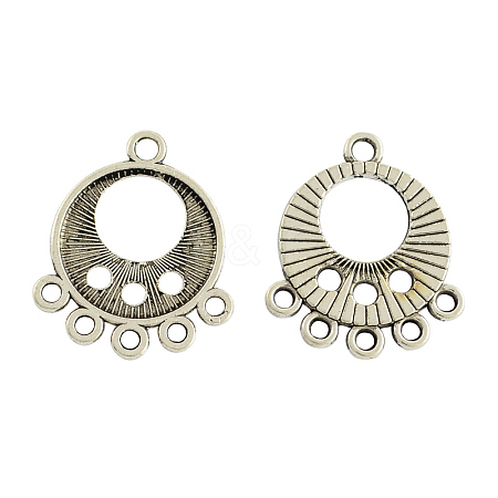 Tibetan Style Alloy Flat Round Chandelier Component Links LS-TIBE-1691-AS-LF-1
