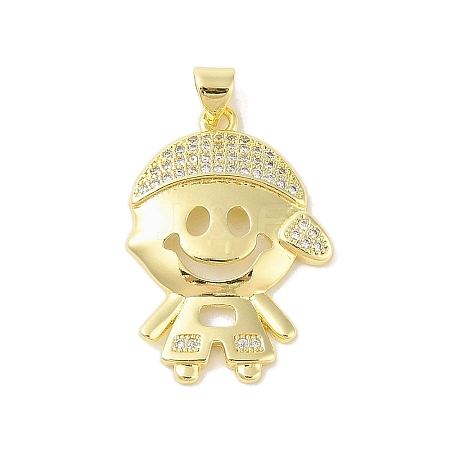 Rack Plating Brass Cubic Zirconia Pendants KK-S380-30G-02-1