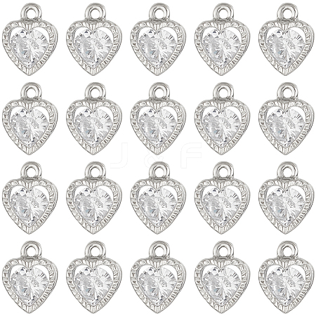 50Pcs Heart Alloy Charms ZIRC-SC0001-32P-1