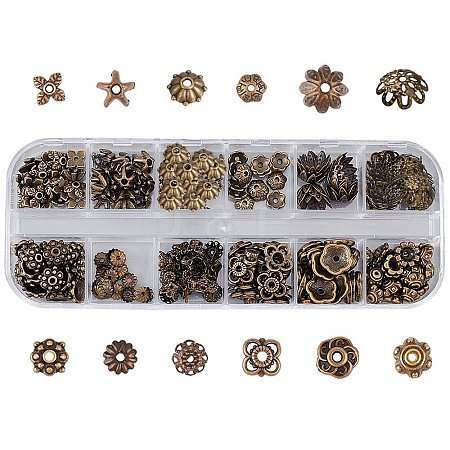 SUNNYCLUE Iron & Alloy Bead Caps IFIN-SC0001-12-1