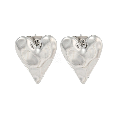 Non-Tarnish Heart 304 Stainless Steel Ear Studs EJEW-L290-025P-1