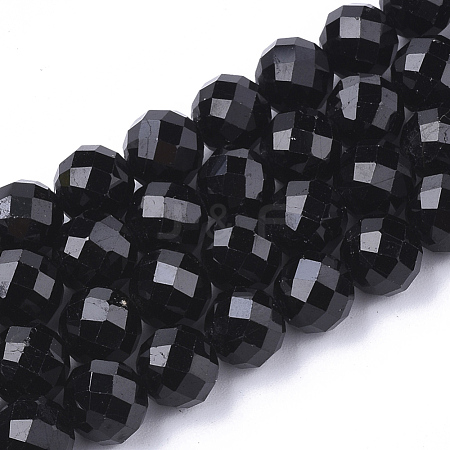 Natural Black Tourmaline Beads Strands G-S345-4mm-002-1