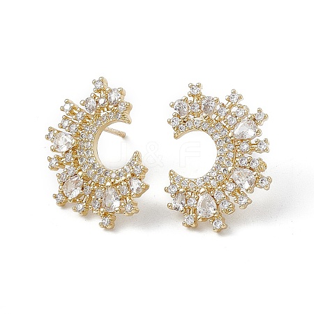 Rack Plating Brass Stud Earrings EJEW-A088-16G-1