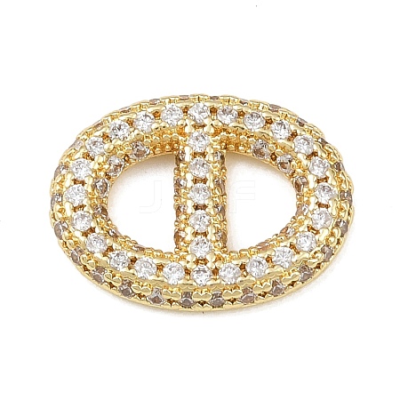 Brass Micro Pave Clear Cubic Zirconia Links Connector Charms LS-KK-K413-04A-G-1