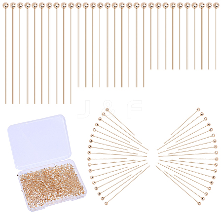 120Pcs 3 Styles Brass Ball Head Pins KK-GO0002-44A-1
