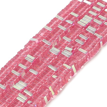 Electroplate Glass Beads Strands GLAA-B023-01A-17-1