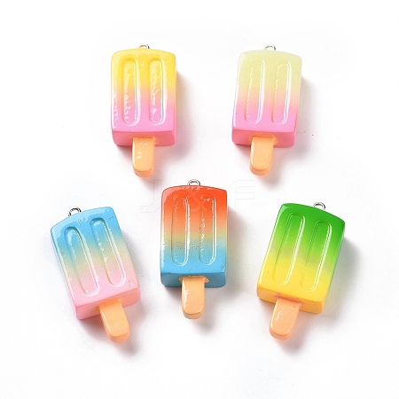 Gradient Color Resin Imitation Food Pendants RESI-H144-03-1