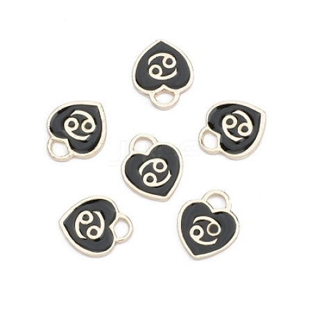 Alloy Enamel Charms with 12 Constellations ENAM-CJC0004-01D-1