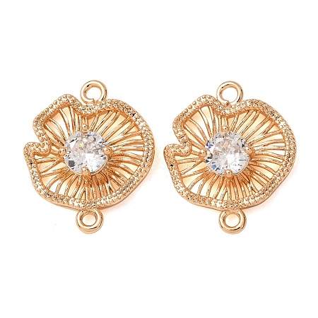 Brass Pave Clear Cubic Zirconia Connector Charms CU-CBAEC99-11G-1