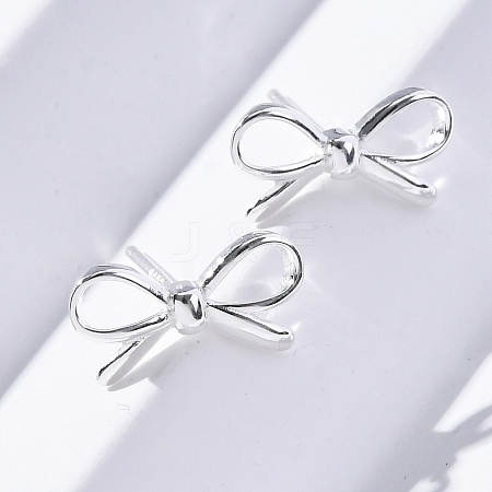 S925 Sterling Silver Stud Earrings EJEW-R015-02S-1