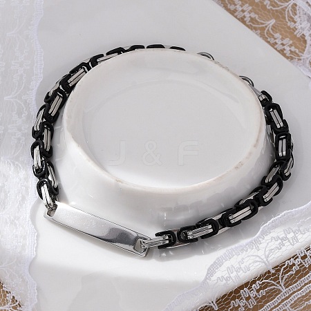 201 Stainless Steel ID Bracelets BJEW-F331-08BP-1