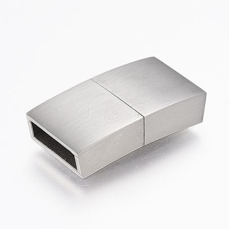 Tarnish Resistant 304 Stainless Steel Magnetic Clasps with Glue-in Ends STAS-F130-75P-1