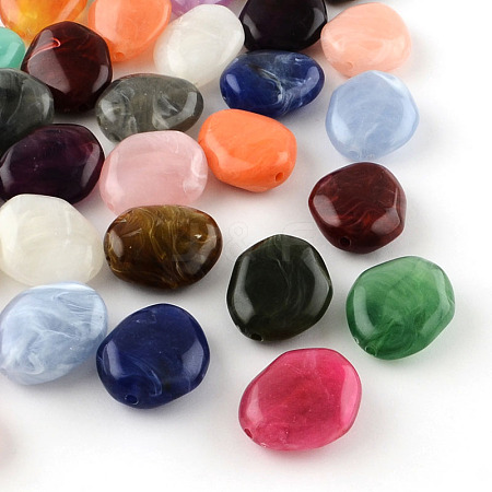 Imitation Gemstone Acrylic Beads X-OACR-R027-M-1