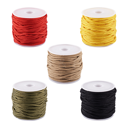  Jewelry 5 Rolls 5 Colors Braided Nylon Thread NWIR-PJ0001-01-1