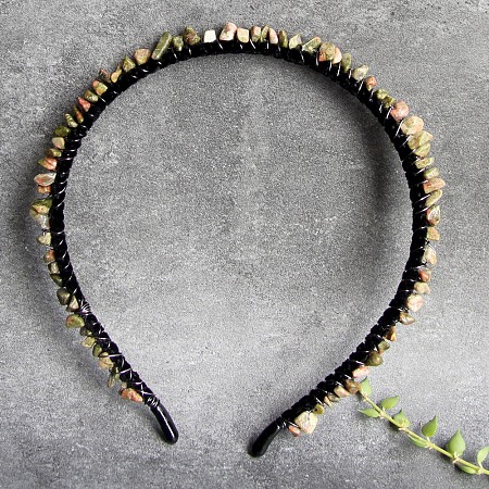 Natural Unakite Hair Bands PW-WG1C09B-12-1