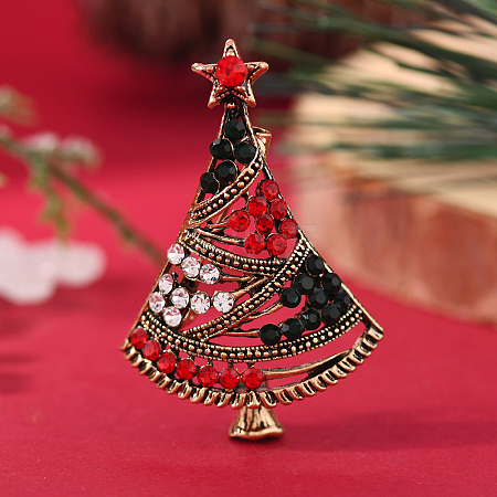 Christmas Theme Zinc Alloy Rhinestone Brooches for Backpack Clothes LK8386-7-1