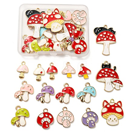 32Pcs 16 Style Alloy Enamel Pendants ENAM-SZ0002-25-1