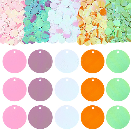 100G 5 Colors PVC Sequin Pendants KY-CY0001-20-1