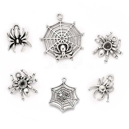 Tibetan Style Alloy Pendants for Halloween TIBEP-X0106-AS-1