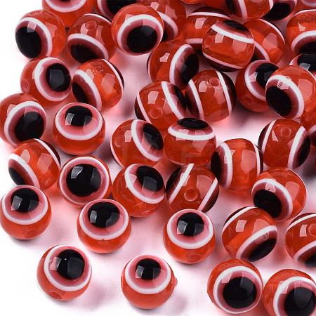 Round Evil Eye Resin Beads RESI-R159-10mm-05-1