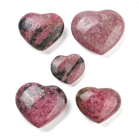 Natural Rhodonite Heart Love Healing Stones G-G125-01A-1