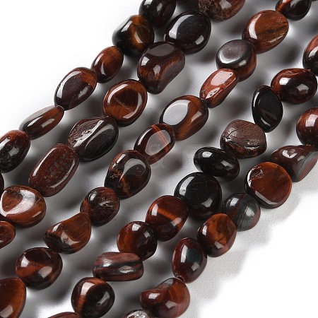 Dyed Natural Red Tiger Eye Beads Strands G-P497-01C-46-1