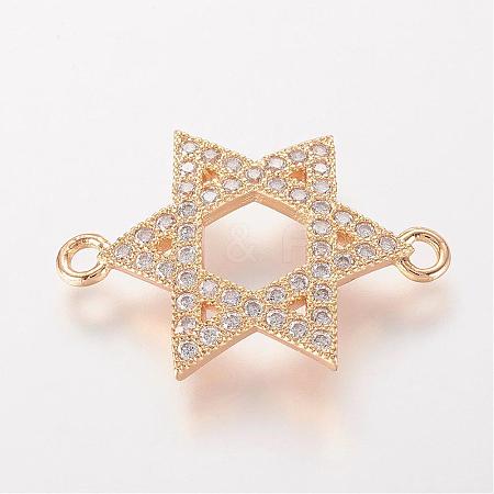 Brass Micro Pave Cubic Zirconia Links ZIRC-K061-96G-1