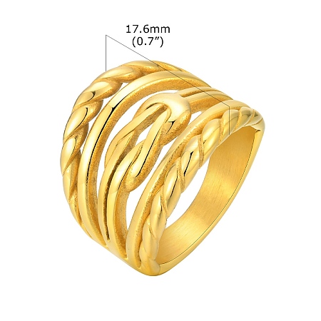 Stainless Steel Multi-layer Finger Rings PW-WG07197-20-1