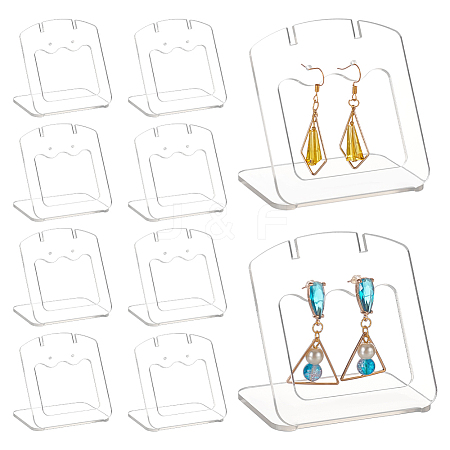 Acrylic Slant Bacl Earring Display Stands EDIS-WH0031-28A-02-1