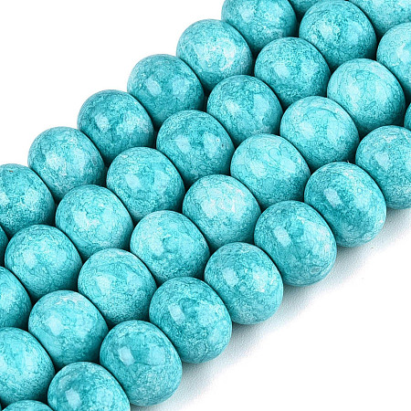 Opaque Baking Paint Glass Beads Strands GLAA-Q110-03A-08-1