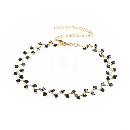 Glass Beads Choker Necklaces NJEW-JN02500-04-1
