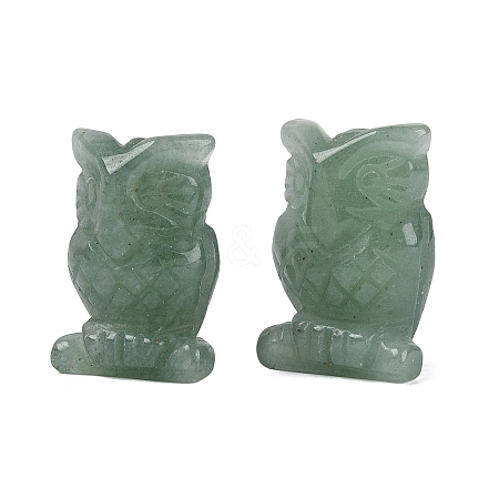 Natural Green Aventurine Owl Figurine DJEW-N005-05D-1