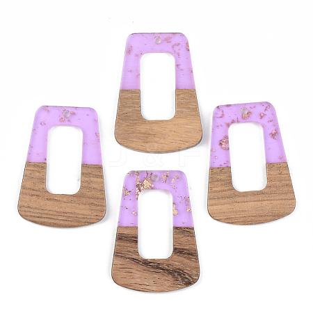 Transparent Resin & Walnut Wood Pendants LS-RESI-S389-034A-B01-1