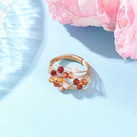 Natural Carnelian Finger Rings RJEW-TA00221-05-1