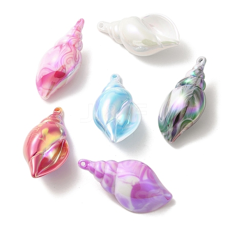 Plating UV Iridescent Acrylic Pendants OACR-B020-07-1