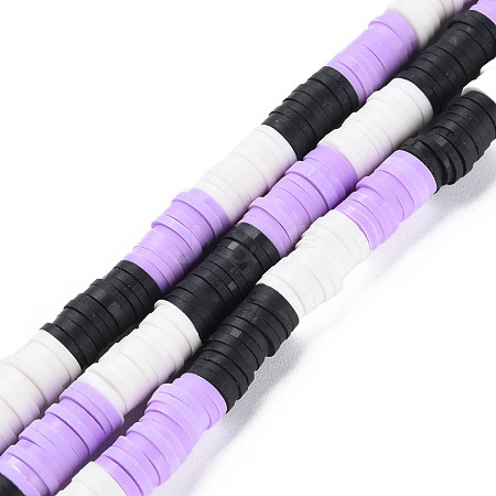 Fixed 3 Color Handmade Polymer Clay Bead Strands CLAY-S096-029C-1