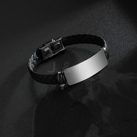 Imitation Leather Cord Braided Bracelets BJEW-B126-01P-1