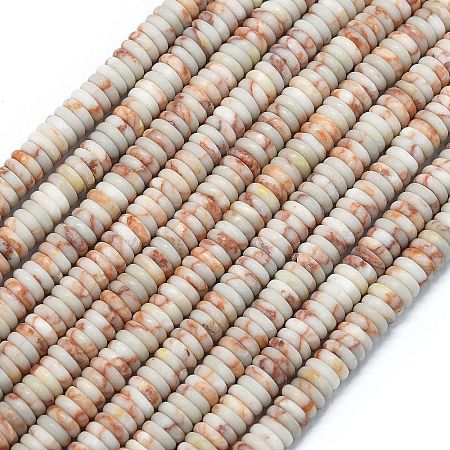 Frosted Natural Netstone Beads Strands G-K389-C08-01-1