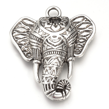 Tibetan Style Alloy Big Pendants X-TIBEP-T002-138AS-RS-1