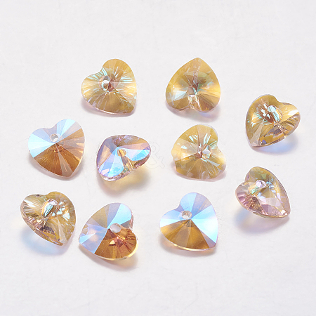 Faceted Glass Rhinestone Charms RGLA-F054-8x8-223PS-1